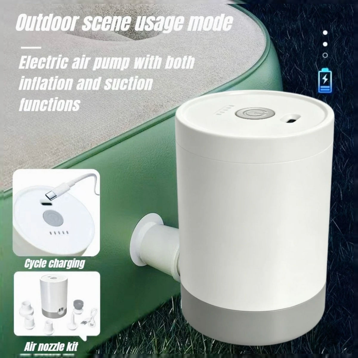 2-in-1 Portable Electric Vacuum & Air Pump – Inflator & Vacuum Storage Pump