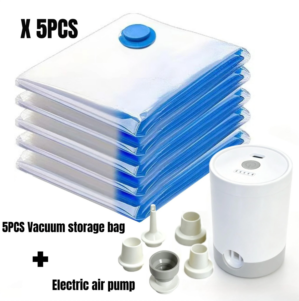 2-in-1 Portable Electric Vacuum & Air Pump – Inflator & Vacuum Storage Pump