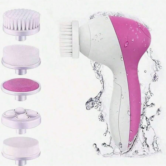 5-in-1 Electric Facial Cleansing Brush – Exfoliating Face & Massage Brush