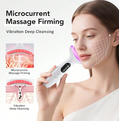 7-Colour LED Face & Neck Massager – Heated Facial Skincare Device