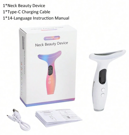 7-Colour LED Face & Neck Massager – Heated Facial Skincare Device