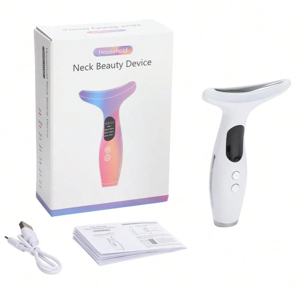 7-Colour LED Face & Neck Massager – Heated Facial Skincare Device