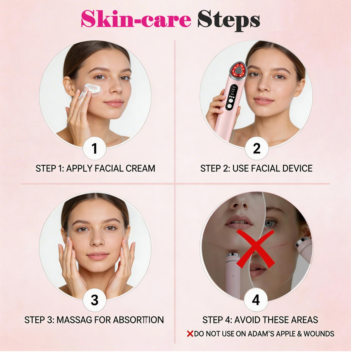 4-in-1 LED Facial Massager