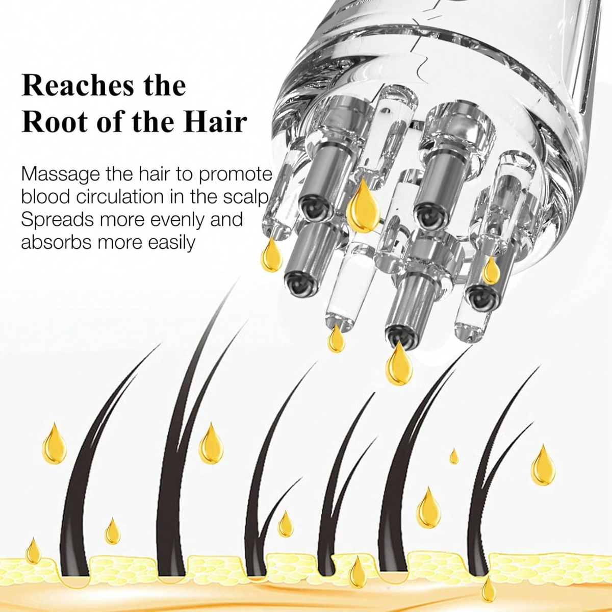 Scalp Oil Applicator & Massage Brush – 6ml Hair Serum Roller Bottle