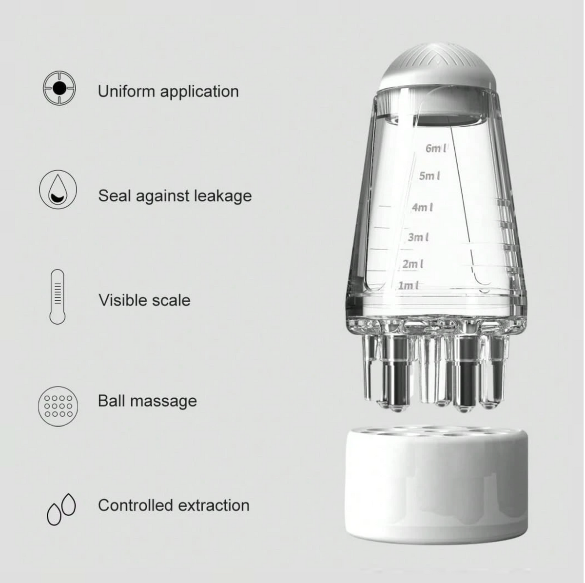 Scalp Oil Applicator & Massage Brush – 6ml Hair Serum Roller Bottle