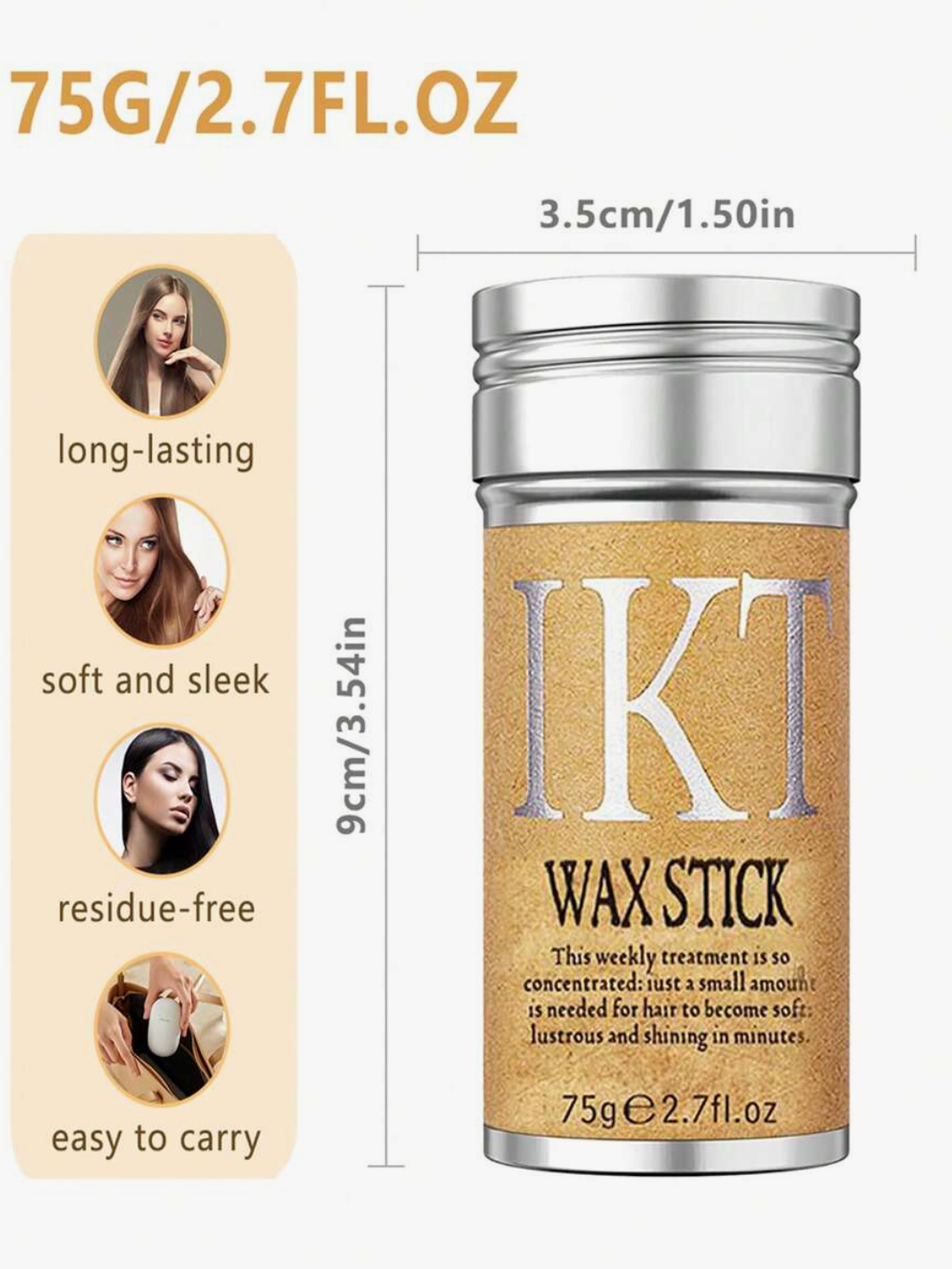 Hair Wax Stick for Wigs & Natural Hair – Frizz & Flyaway Control
