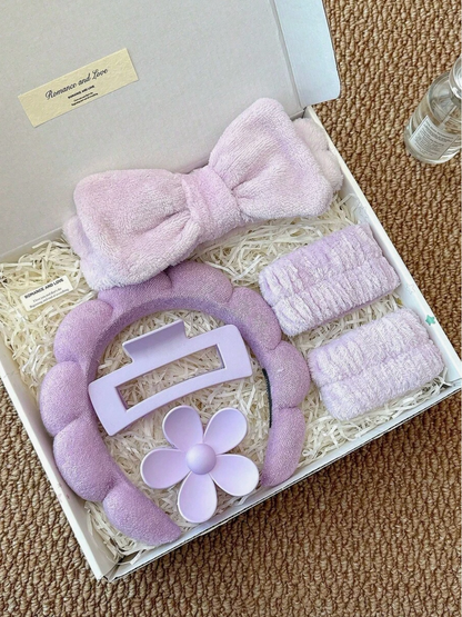 6-Piece Microfiber Spa Headband & Wristband Set