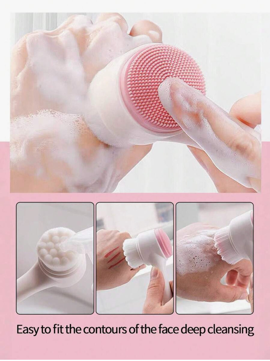 2-in-1 Silicone Facial Cleansing Brush