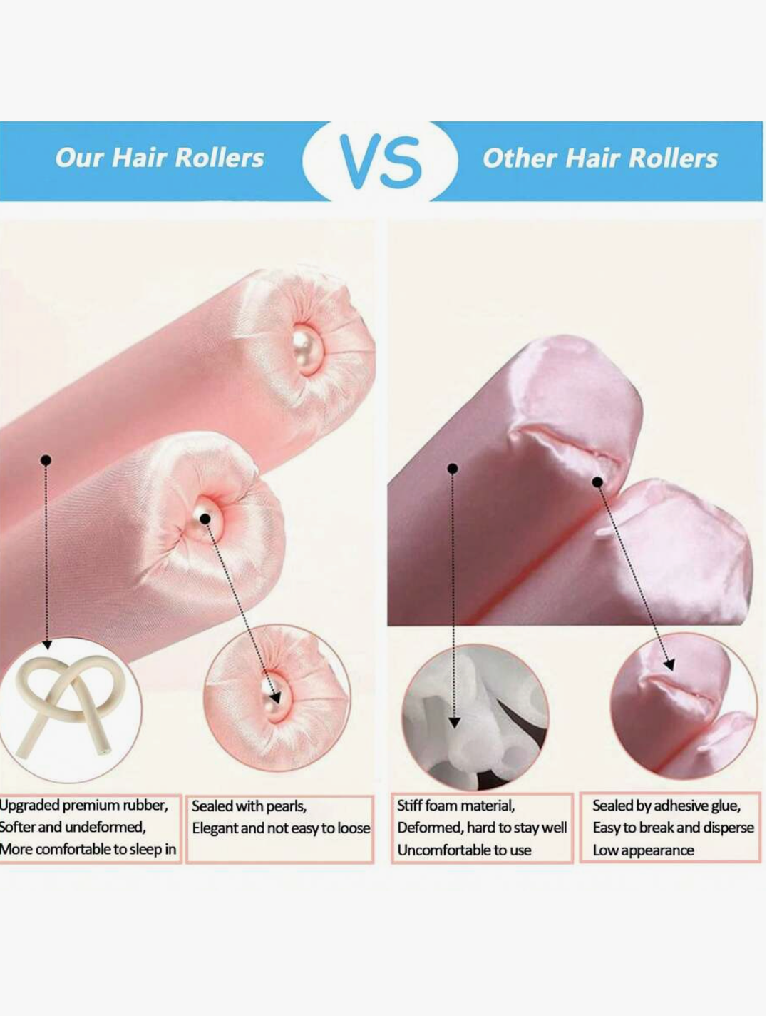Satin Heatless Curling Rod Set