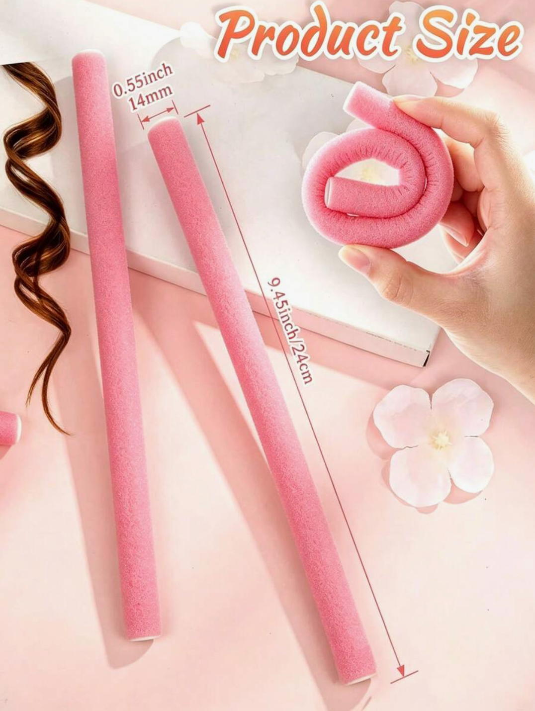 Flexible Foam Hair Curling Rods with Rat Tail Comb