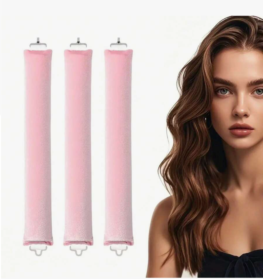 3-Piece Heatless Hair Curler Set