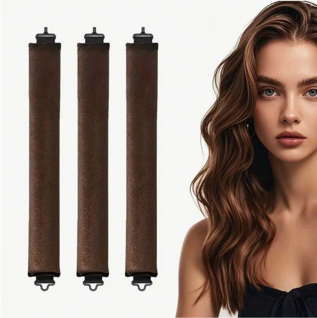 3-Piece Heatless Hair Curler Set