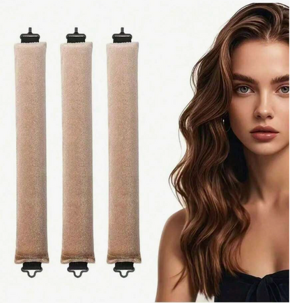 3-Piece Heatless Hair Curler Set