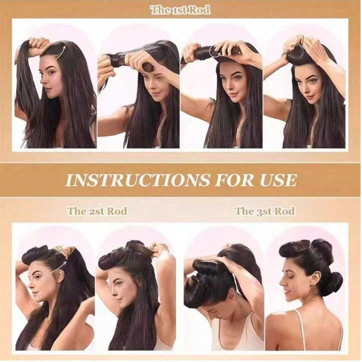 3-Piece Heatless Hair Curler Set