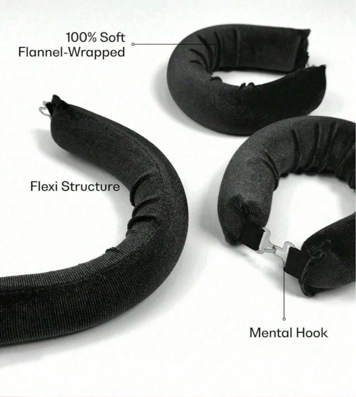 3-Piece Heatless Hair Curler Set
