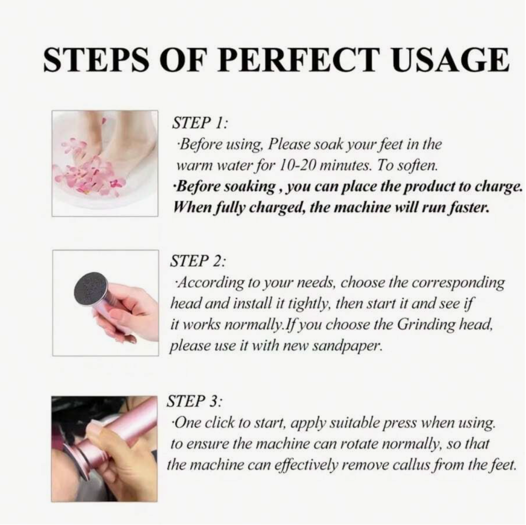 Rechargeable Electric Foot Grinder