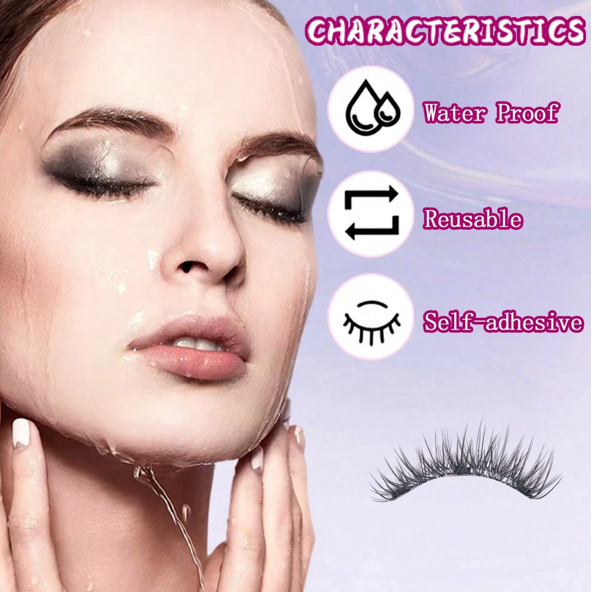 Natural Magnetic False Eyelashes with Applicator