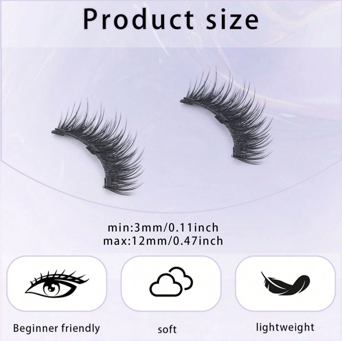 Natural Magnetic False Eyelashes with Applicator