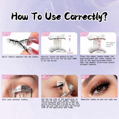 Natural Magnetic False Eyelashes with Applicator