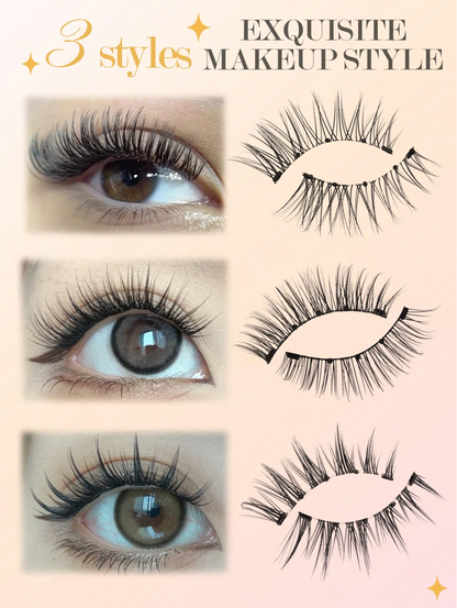 3-Pair Short Magnetic False Eyelashes with Applicator