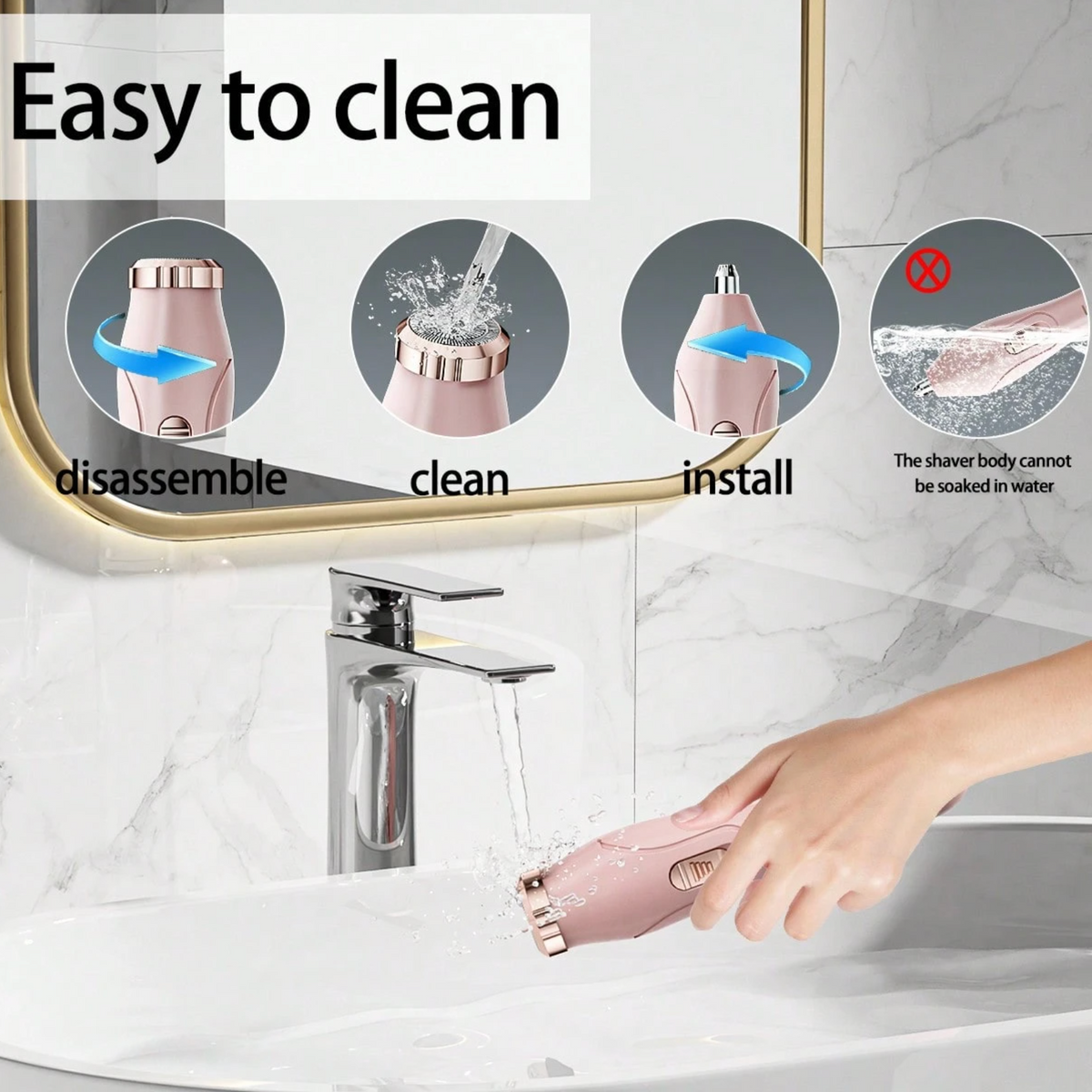 3-in-1 Rechargeable Electric Shaver for Women