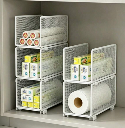 3-Piece Stackable Metal Storage Rack