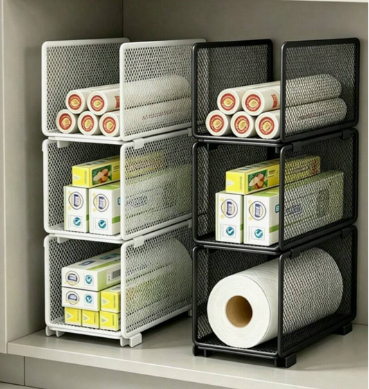 3-Piece Stackable Metal Storage Rack