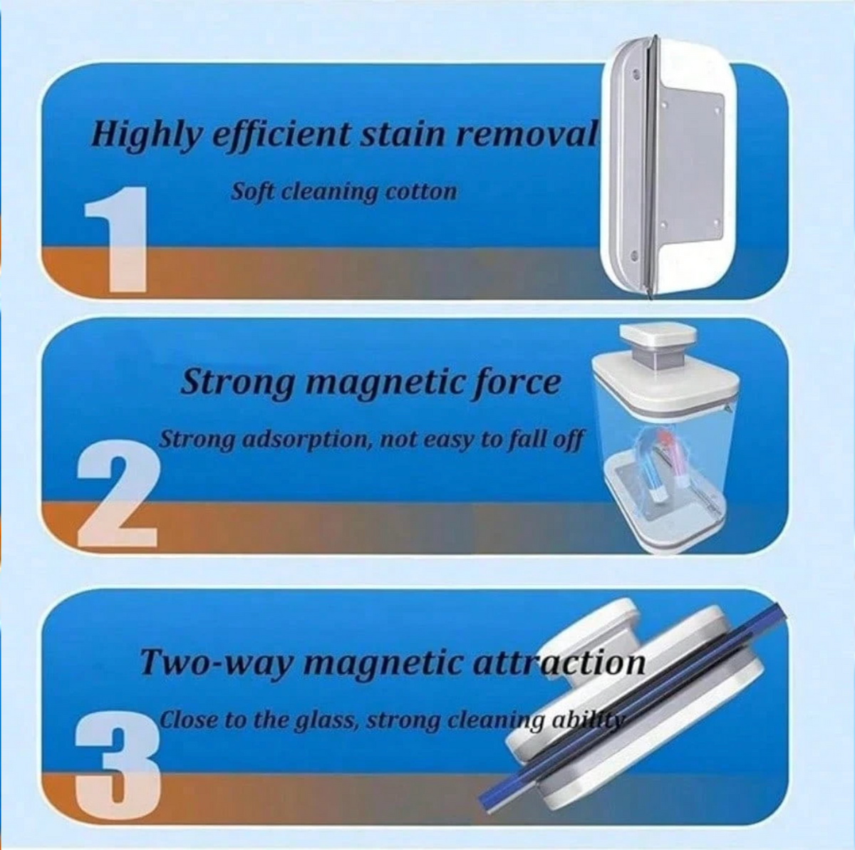 Dual-Sided Magnetic Window Cleaner
