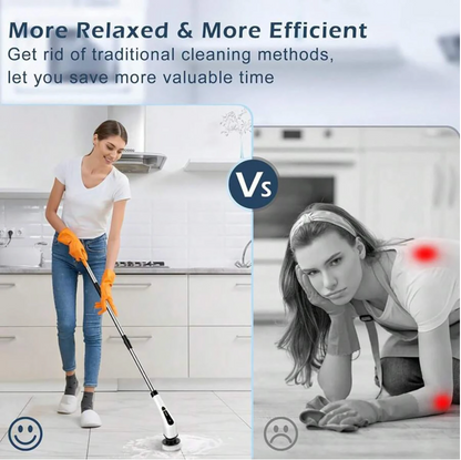 Cordless Electric Spin Scrubber with 8 Brush Heads