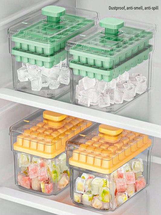 Easy-Release Ice Cube Tray with Scoop & Storage Box 68 Grid