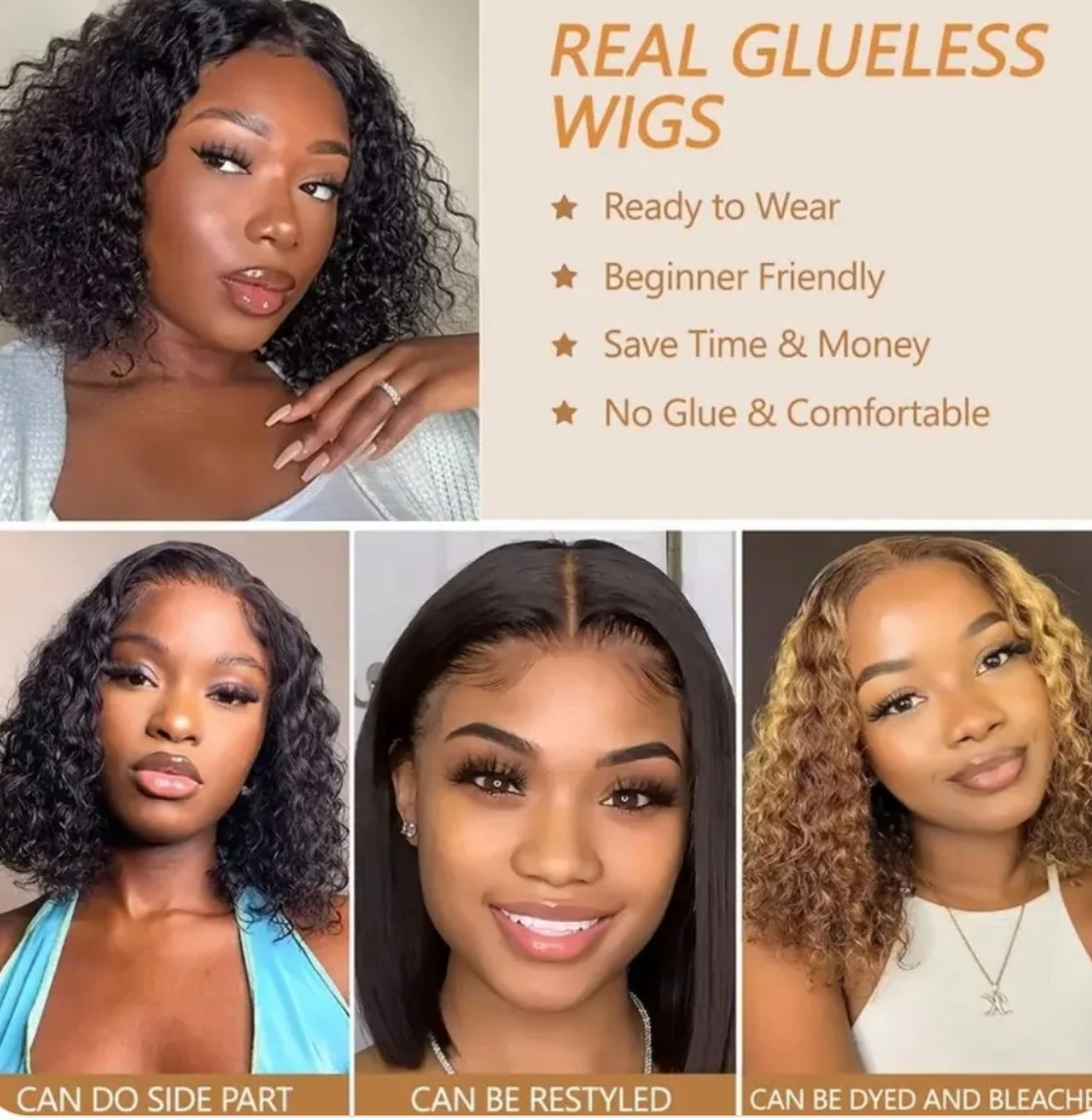 10-Inch Brazilian Deep Wave Curly Bob Wig
