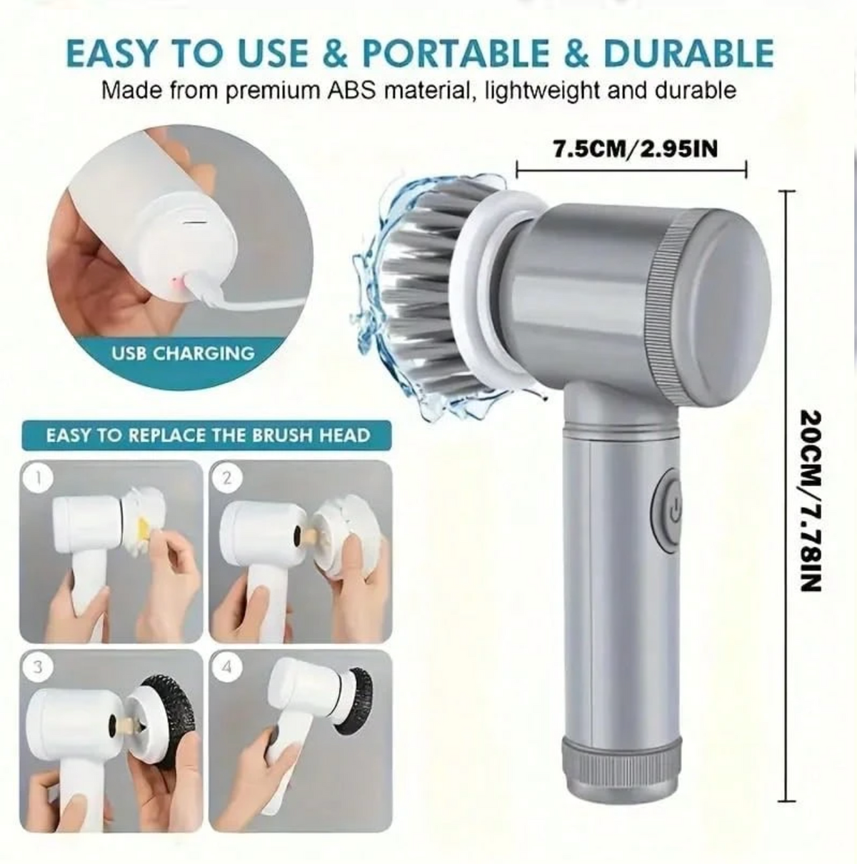 5-in-1 Rechargeable Electric Cleaning Brush