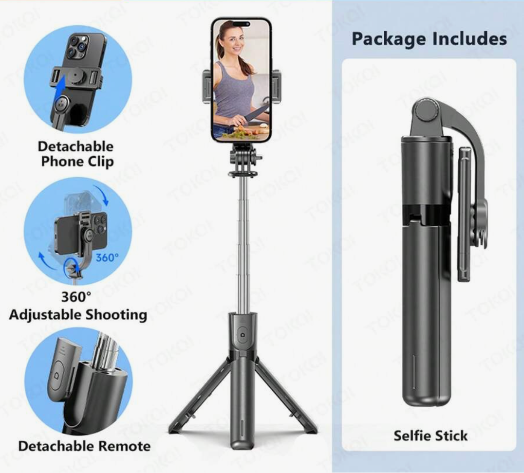 Wireless Selfie Stick Tripod with LED Light