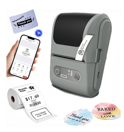 Mini Thermal Label Printer – Bluetooth Portable Inkless Sticker & Label Maker