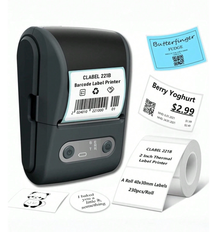 Mini Thermal Label Printer – Bluetooth Portable Inkless Sticker & Label Maker