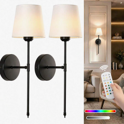 2-Piece Rechargeable Wireless Wall Lamp