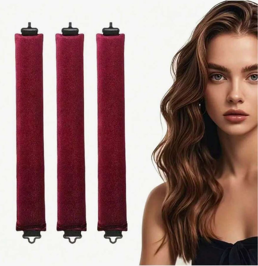 3-Piece Heatless Hair Curler Set